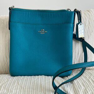 Coach Azur Cross Body Leather Top Zipper Crossbody Bag
